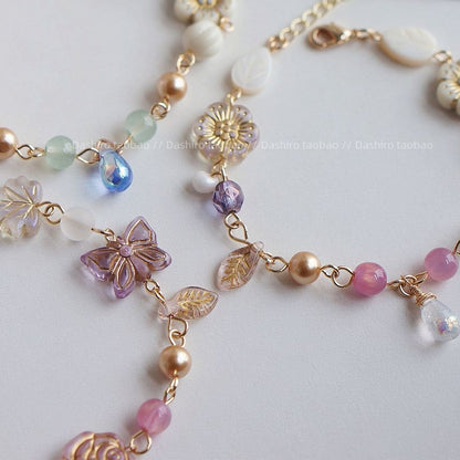 Bracelet Beaded Flower Gemstone