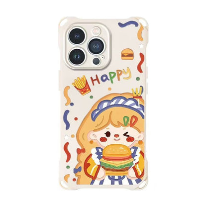 Case / Lanyard Strap Phone Set Girl Burger