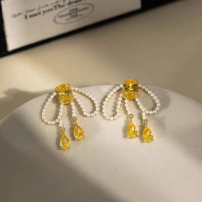 Beaded Earring Bow Stud