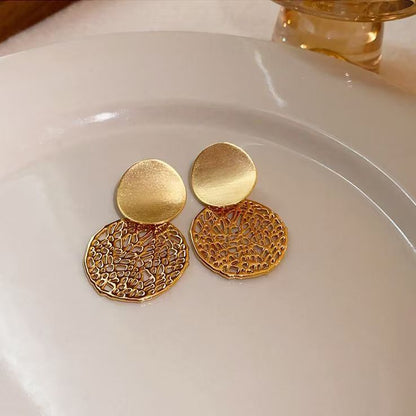 Earring Drop Disc Double