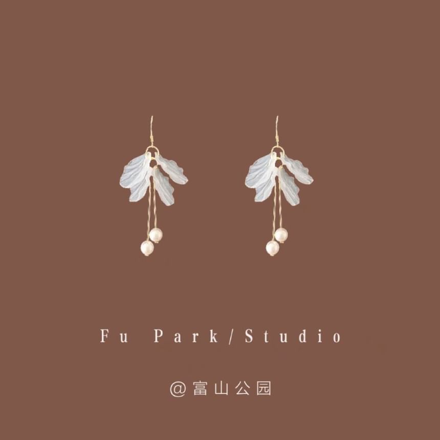 Earring Faux Pearl Drop Flower