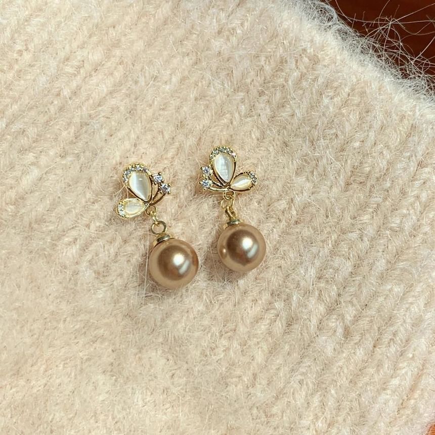 Earring Butterfly Dangle Beaded