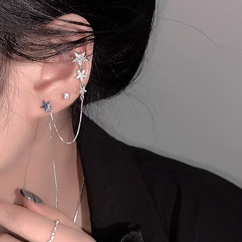 Star Earring Chained Cuff