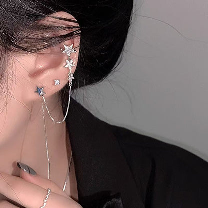 Star Earring Chained Cuff
