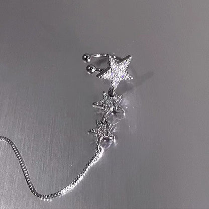 Star Earring Chained Cuff