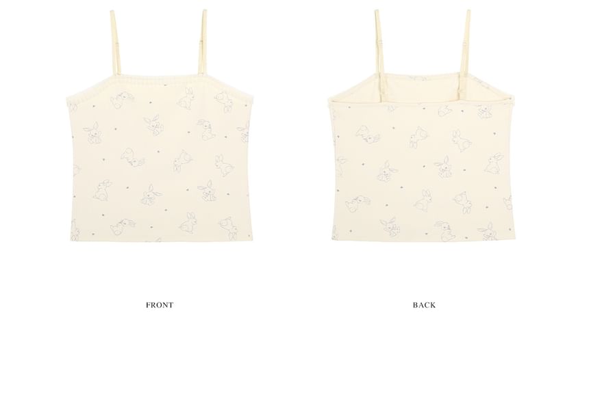 Cartoon Print Frill Trim Crop Cami Top