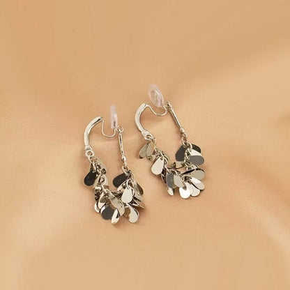 Dangle Fringed Earring Disc Alloy
