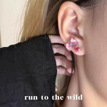 Earring Alloy Bow Rose
