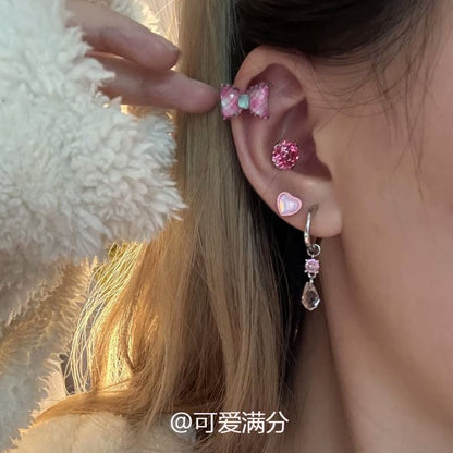 Earring Alloy Bow Rose