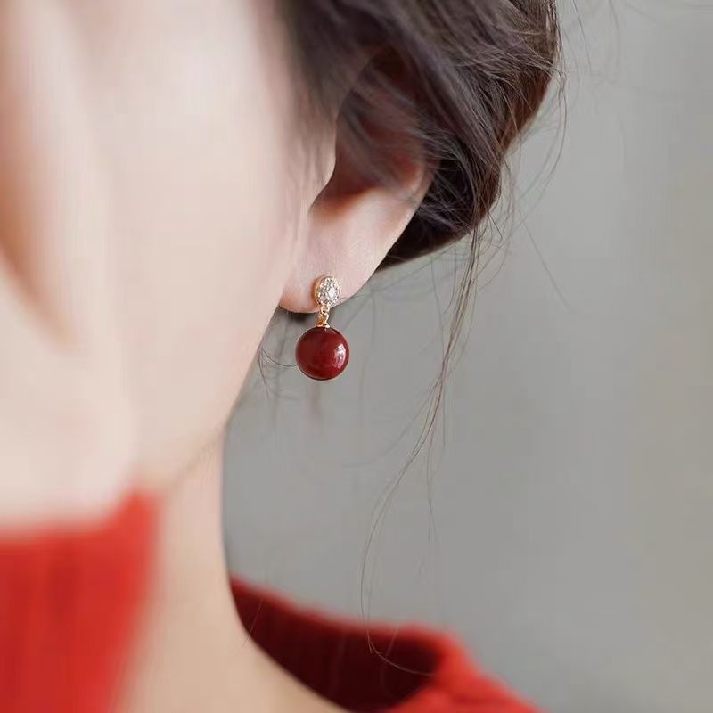 Drop Bead Earring Rhinestone Alloy