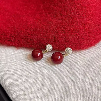 Drop Bead Earring Rhinestone Alloy