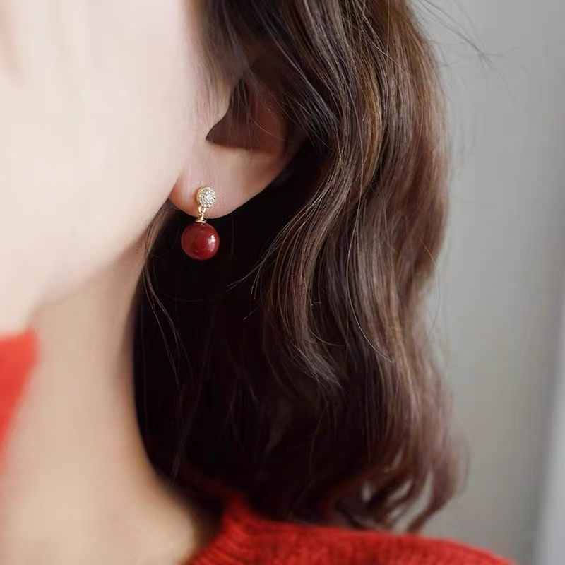 Drop Bead Earring Rhinestone Alloy