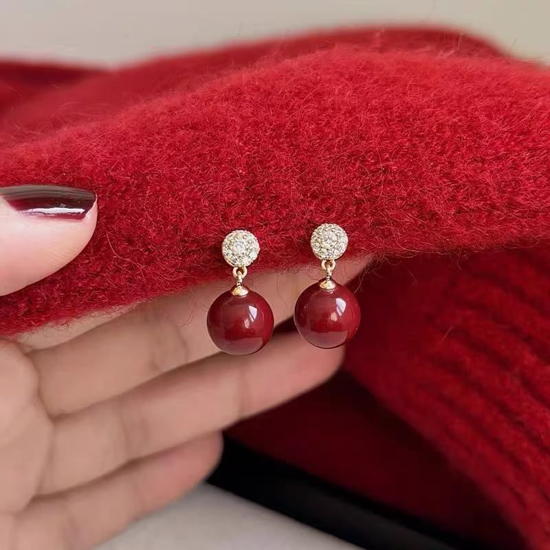 Drop Bead Earring Rhinestone Alloy
