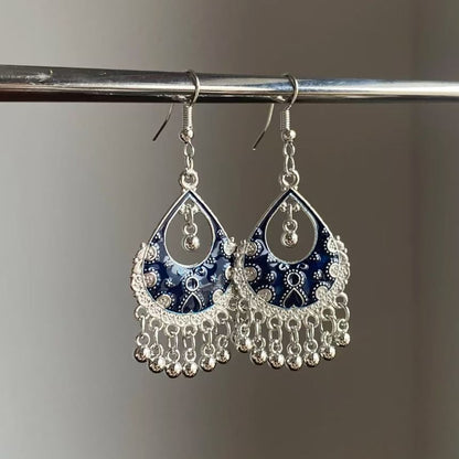 Alloy Fringed Chandelier Earring