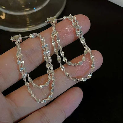 Earring Alloy Layered Helical Hoop