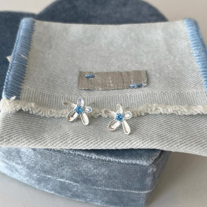 Stud Earring Alloy Rhinestone Floral