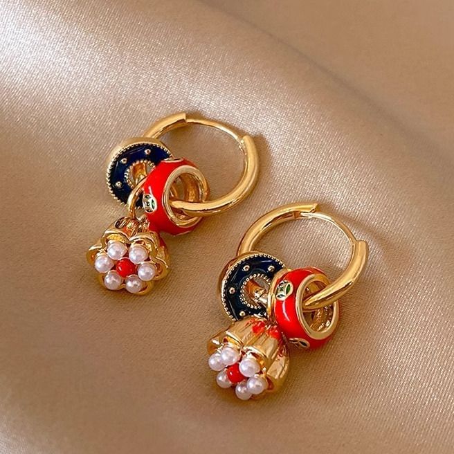 Drop Alloy Earring Lotus