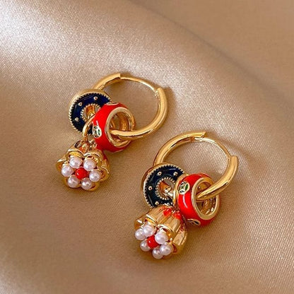 Drop Alloy Earring Lotus