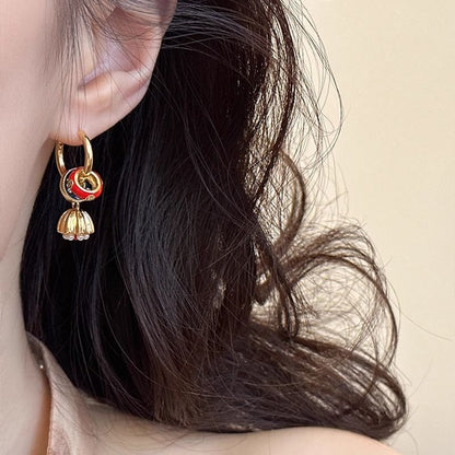 Drop Alloy Earring Lotus