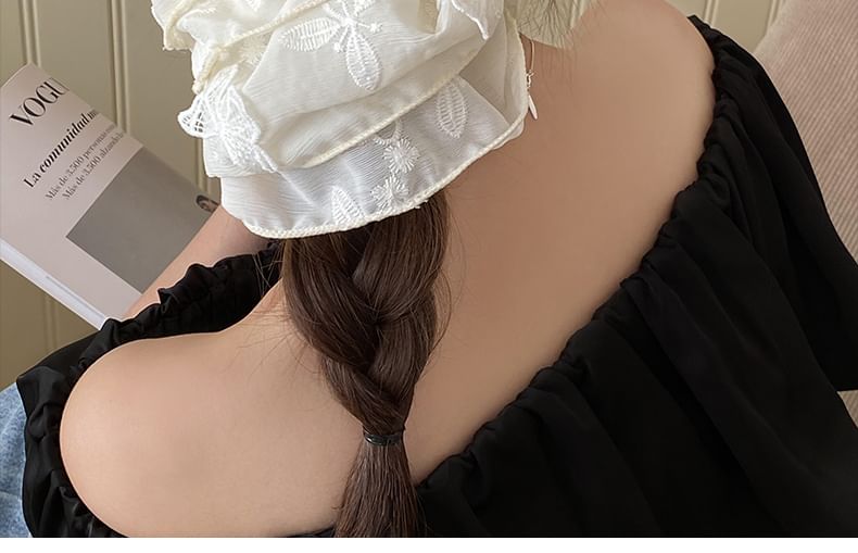 Embroidered Butterfly Scrunchie