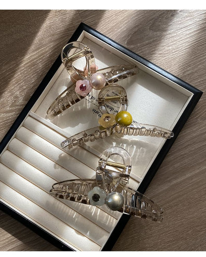 Claw Pearl Faux Acrylic Flower Hair
