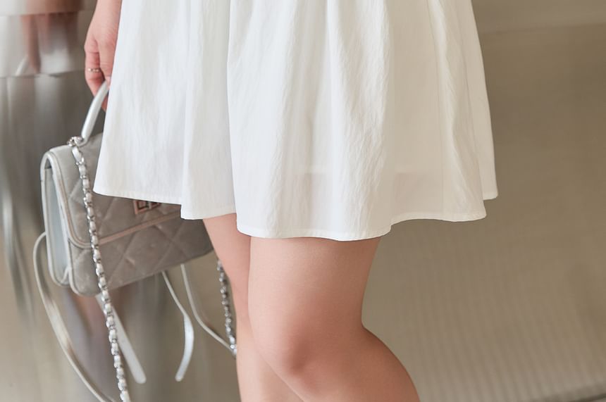 Plus Size High Waist Plain Mini A-Line Skirt