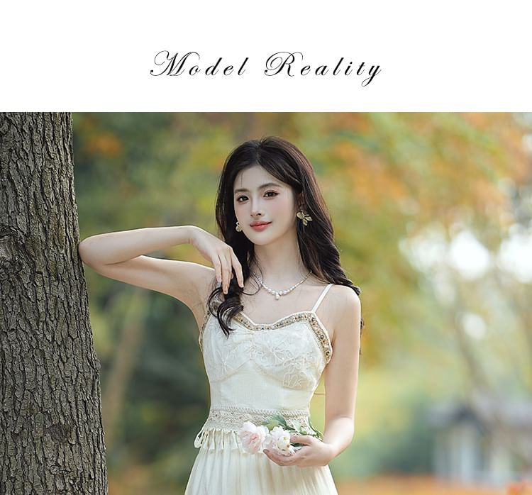 Sleeveless Tasseled Plain Top / High Waist Maxi A-Line Skirt / Jacket / Set