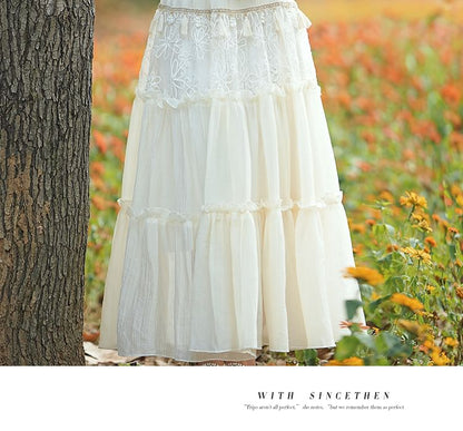 Sleeveless Tasseled Plain Top / High Waist Maxi A-Line Skirt / Jacket / Set