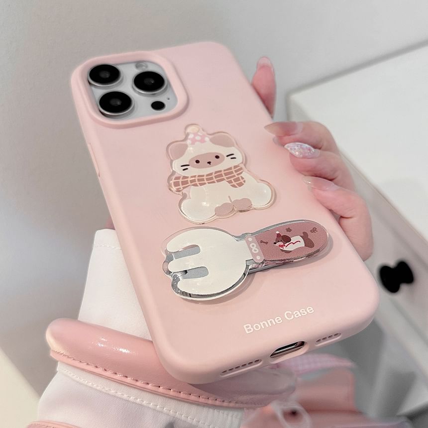 Stand Fork / Case Set Cat Phone