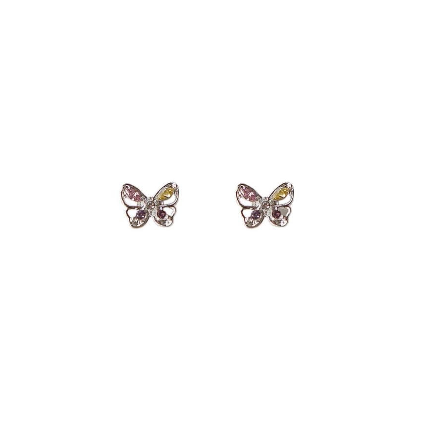 Sterling CZ Butterfly Earring Stud 925 Silver