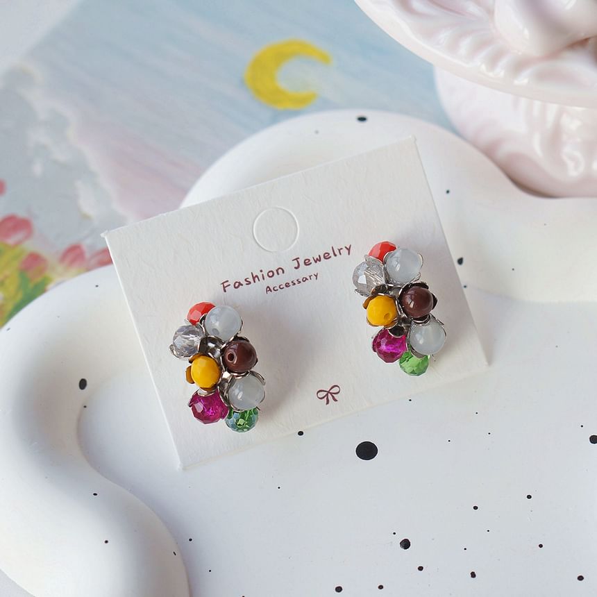 Earring Bead Stud Silver Sterling 925