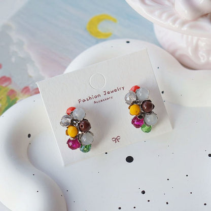 Earring Bead Stud Silver Sterling 925