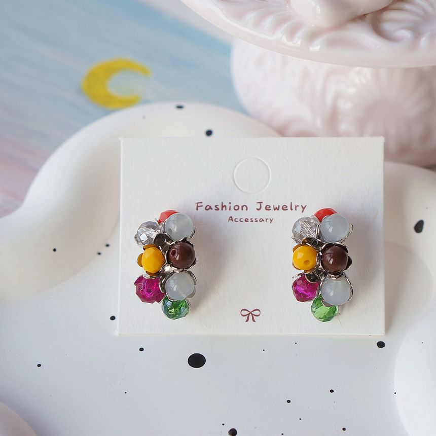 Earring Bead Stud Silver Sterling 925
