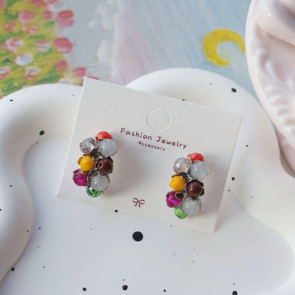 Earring Bead Stud Silver Sterling 925