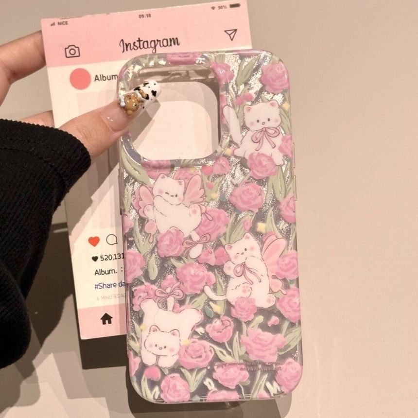Cat Floral Case Phone