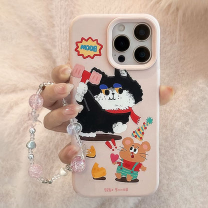 Strap Phone / Cartoon Bead Case Set Print