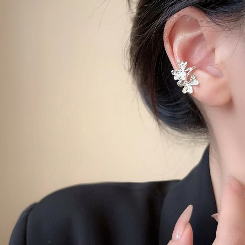 Ear Rhinestone Leaf Cuff