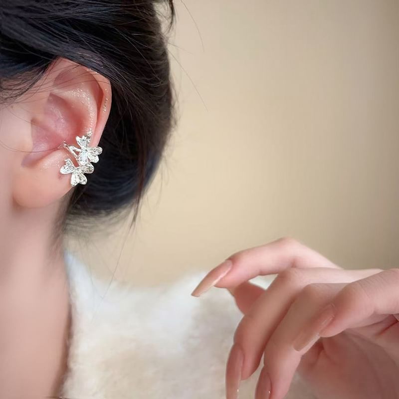 Ear Rhinestone Leaf Cuff