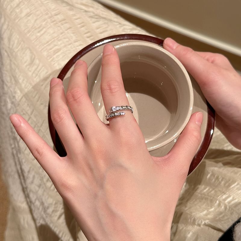 Ring Open Snake Rhinestone