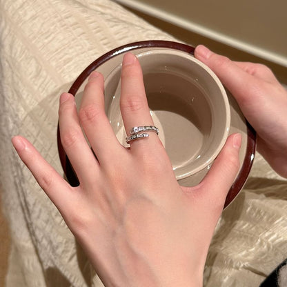 Ring Open Snake Rhinestone