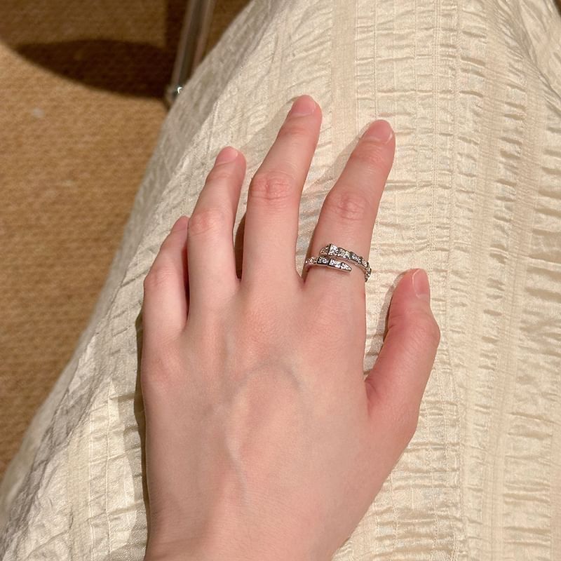Ring Open Snake Rhinestone