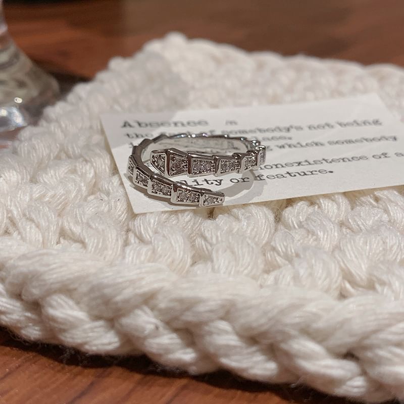 Ring Open Snake Rhinestone