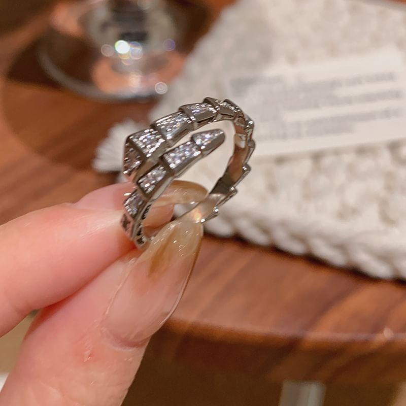 Ring Open Snake Rhinestone