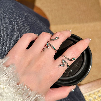 Open Snake Rhinestone Ring