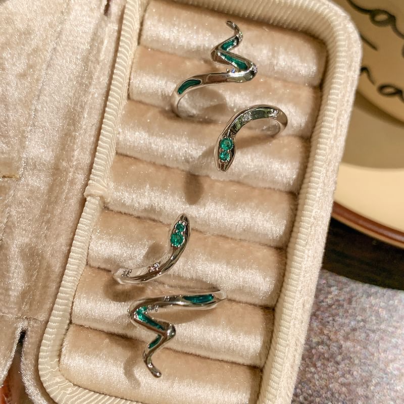 Open Snake Rhinestone Ring