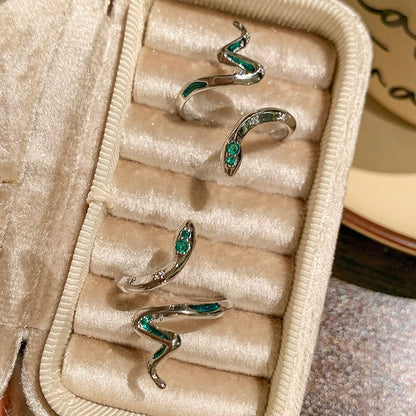 Open Snake Rhinestone Ring