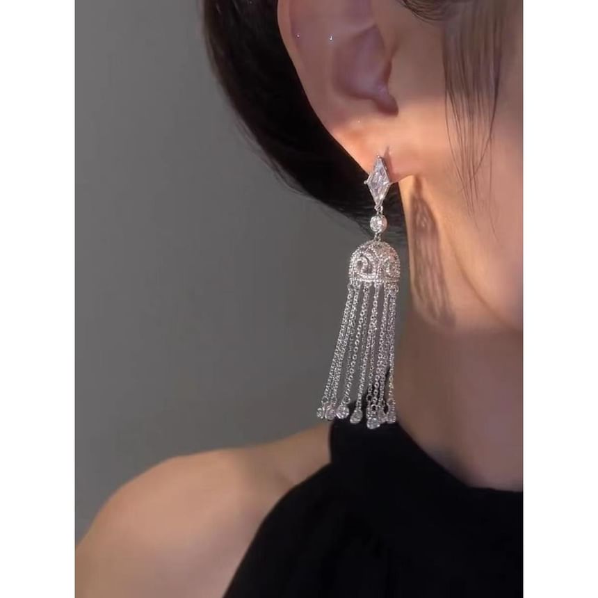 Alloy Rhinestone Earring Fringed