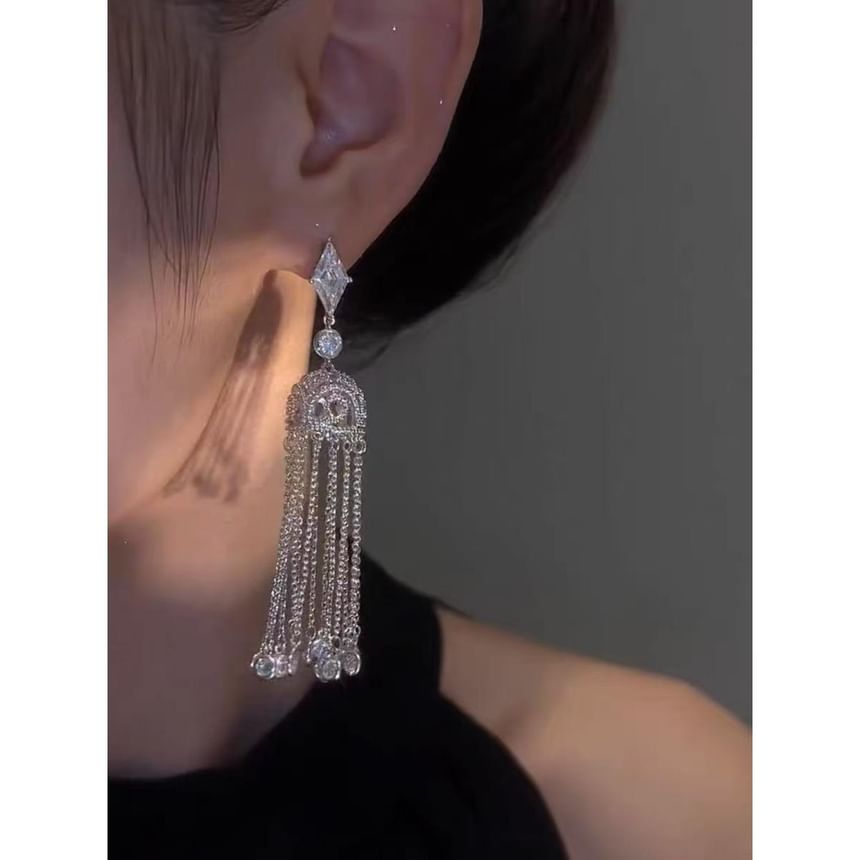 Alloy Rhinestone Earring Fringed