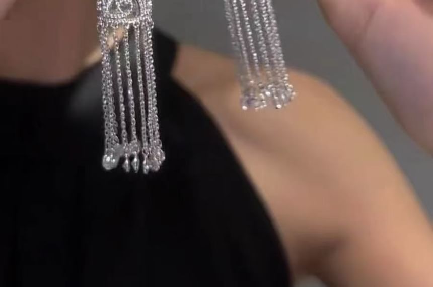 Alloy Rhinestone Earring Fringed