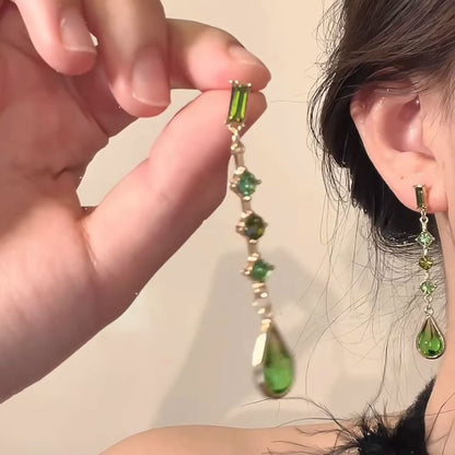 Faux Crystal Droplet Alloy Earring Dangle